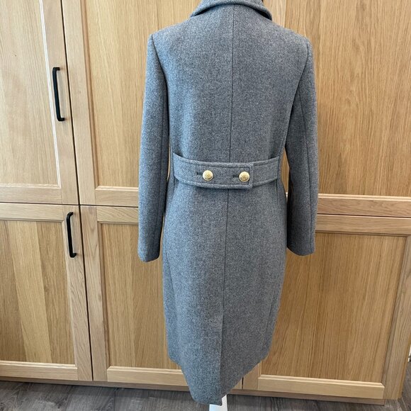 EUC- J Crew 80% Grey Wool Double Breasted Coat - Picture 5 of 11